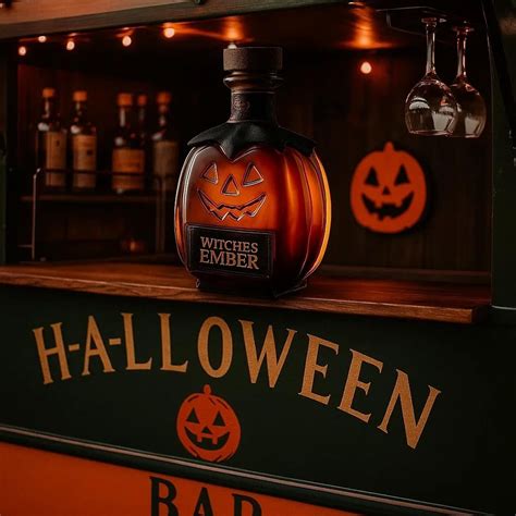 Halloween Decorations Witche's Ember Pumpkin Whiskey Bottle, 6" Limited ...