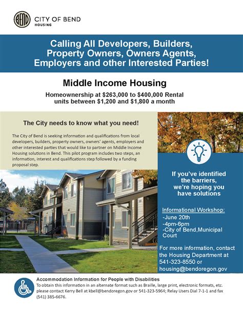 City of Bend Holding Informational Workshop on Middle Income Housing ...