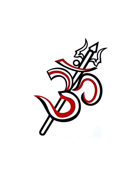 Comet Busters Spiritual Om Trishul Red Black Water Tattoo Sticker (BJ0