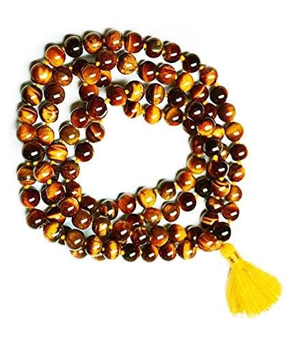 DaneGems Tiger Eye Stone Mala Original Certified Round Beads Tiger Eye ...