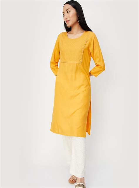 Buy Women Pintuck Yoke Straight Kurta Online at just Rs. 499.0 ...