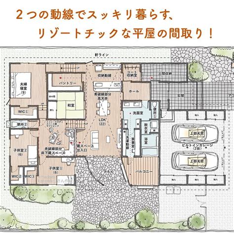 100坪超のサーファーズ平屋。木目の高天井、無垢床、書斎スペース、ウッドデッキを採用 | 新築戸建て・施工事例 | 福岡の注文住宅なら田舎暮し ...