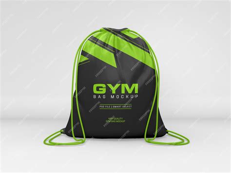 Premium PSD | Drawstring fabric gym sack psd mockup