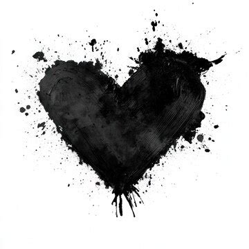 Ink splatter splash heart shape contemporary | Premium AI-generated image