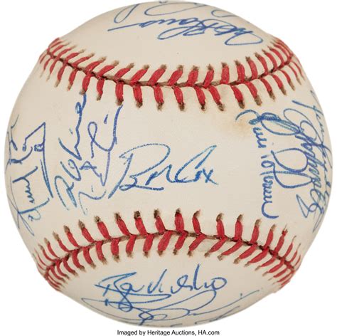 1995 Atlanta Braves Team Signed Baseball (27 Signatures) - World | Lot ...