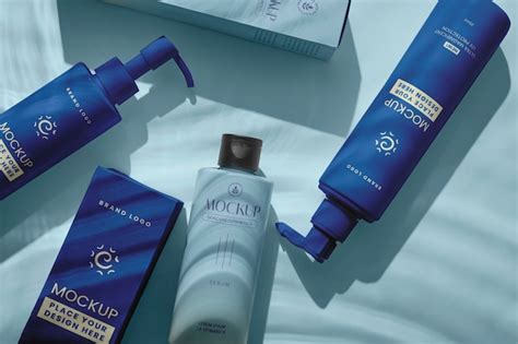 Top view product with water shadows mockup | Premium PSD