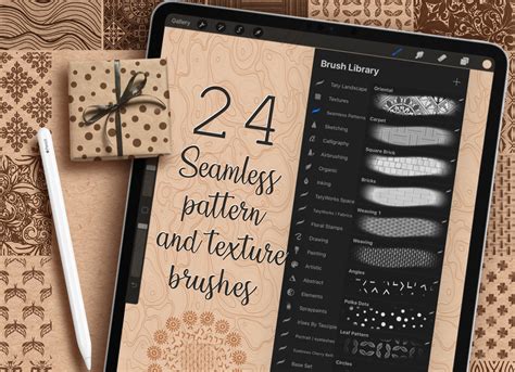 Seamless Pattern Procreate Brushes - GraphicsBunker