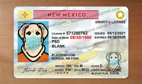 New Mexico Drivers License Template New V2 - Blank PSD