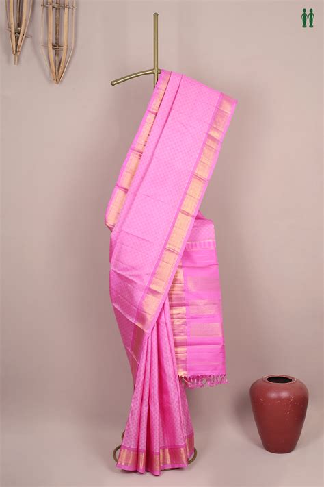 Kanchipuram Silk Saree Lotus Pink Paai Madippu Kattam Design