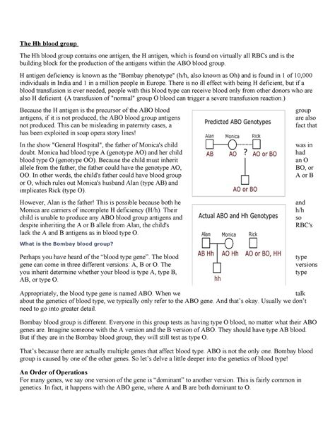 Bombay Epistasis short HOUT - The Hh blood group The Hh blood group ...