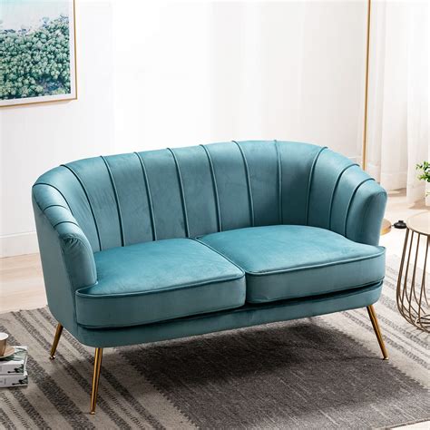 Buy Artechworks Contemporary Velvet Loveseat Sofa Double Couch 2 Seater ...