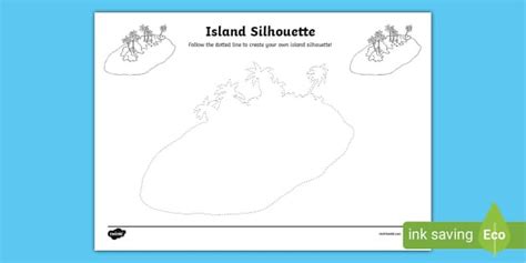 Island Silhouette Drawing Activity (teacher made) - Twinkl