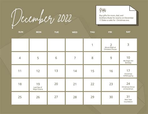Microsoft Printable Calendar December 2022