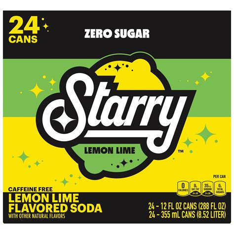 Starry, Zero Sugar, Lemon Lime Flavored Soda - SmartLabel™