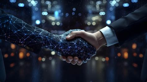 AI handshake with a businessman, neural network, office, commerce, marketing, 26582685 Stock ...
