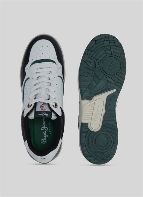 Green And White Anti-skid Cupsole Sneakers | Pepe Jeans India