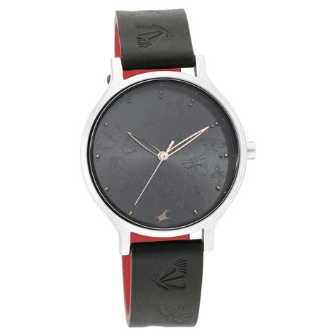 Buy Online Fastrack I Love Me Quartz Analog Black Dial Leather Strap ...