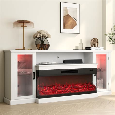 Amazon.com: Real Relax 72.8” 3-Sided Electric Fireplace TV Stand for ...