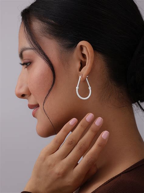 LeCalla - Buy Women's Oval Diamond-Cut Click-Top Hoop Earrings Online ...