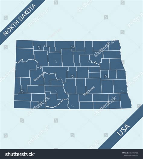 North Dakota County Map Outlines Stock Vector (Royalty Free) 1866050188 ...
