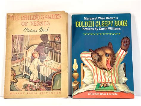 Vintage Children's Books, Set of 2 – the Child's Garden of Verses, 1932 and Golden Sleepy Book ...