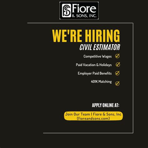 #construction #civil #hiring | Fiore & Sons, Inc.