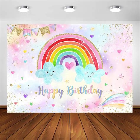 Avezano Rainbow Theme Birthday Backdrop Sprinkled India | Ubuy