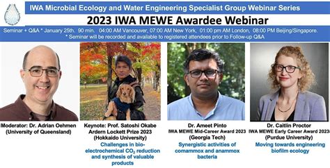Microbial Ecology and Water Engineering 2023 Awardee Webinar, January ...