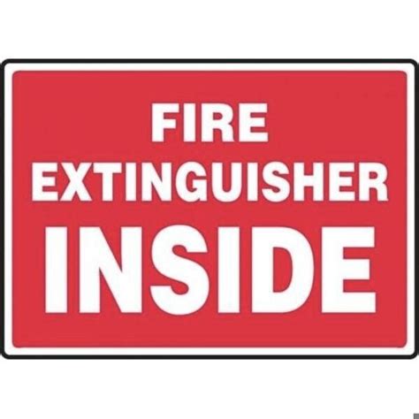 Accuform SAFETY SIGN FIRE EXTINGUISHER INSIDE MFXG425XP | Zoro