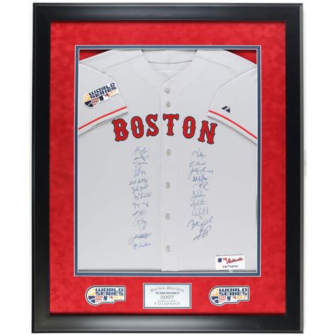 2007 Red Sox Custom Framed LE Jersey Display Team-Signed By (23) With ...