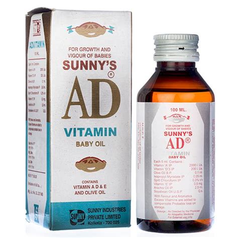 Sunny's AD Vitamin Baby Oil, 100 ml Price, Uses, Side Effects ...