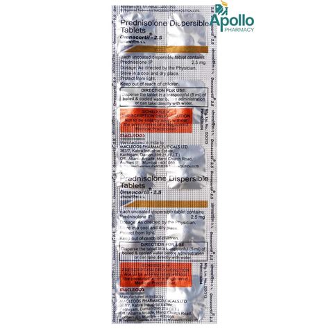 Omnacortil 2.5 Tablet 10's Price, Uses, Side Effects, Composition ...
