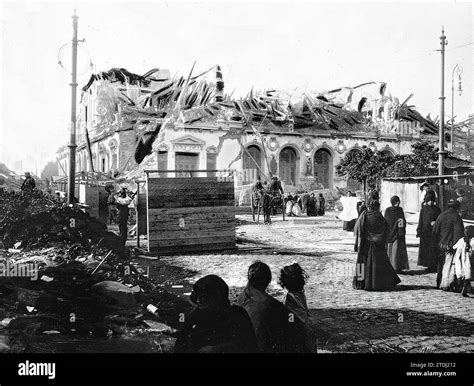 Earthquake in chile. Valparaiso. The Victoria Theater Destroyed by the ...
