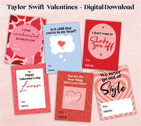 Taylor Swift Valentines Day Cards, Printable Valentine's Day Cards ...