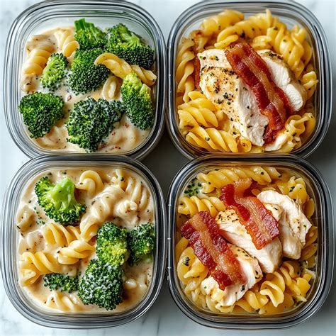 Chicken Bacon Ranch Pasta Meal Prep - Tasty&Inspired
