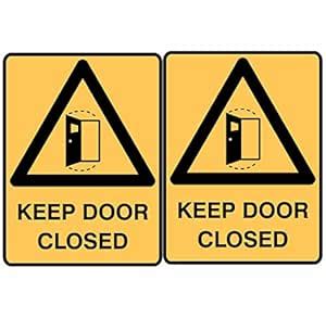 CVANU Keep Door Closed Safety Sign Sticker Self Adhesive PVC Vinyl ...
