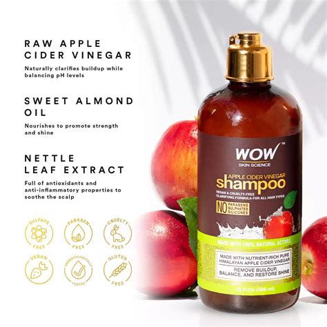 Wow Skin Science Apple Cider Vinegar Shampoo - Shop Shampoo ...
