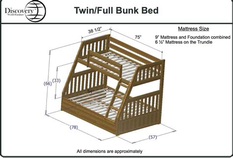 Discovery World Furniture Twin over Full Honey Mission Bunk Bed – KFS ...