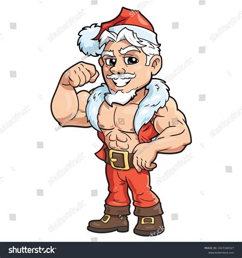 Cartoon Style Young Muscular Santa Claus Stock Vector (Royalty Free ...