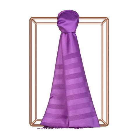 Purple Mono Striped Gradient Silk Scarf | Ipekevi