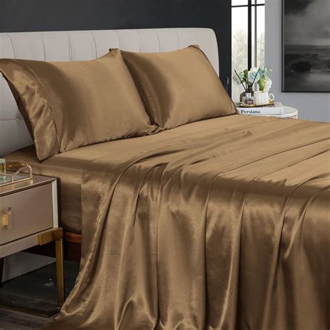 JOOKI Queen Size Satin Sheets Deep Pocket,Super Soft Cooling Sheets ...