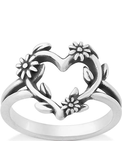 James Avery Sterling Silver Flowering Vines Heart Ring | Dillard's