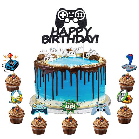 MEETINGU Video Game Controller Birthday Cake Topper Game Cake Topper ...