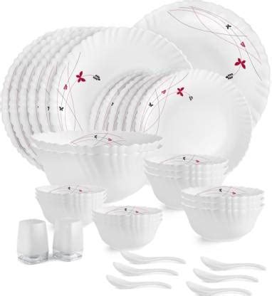cello Pack of 35 Opalware Dazzle Lush Fiesta Dinner Set Price in India ...