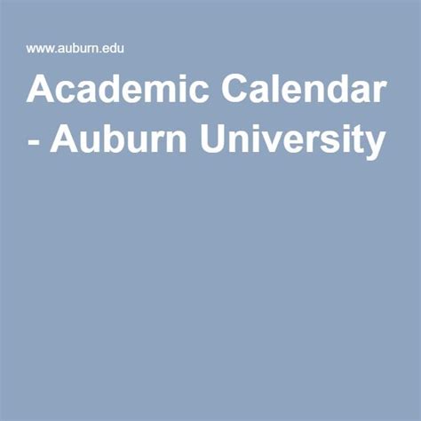 Auburn University Academic Calender