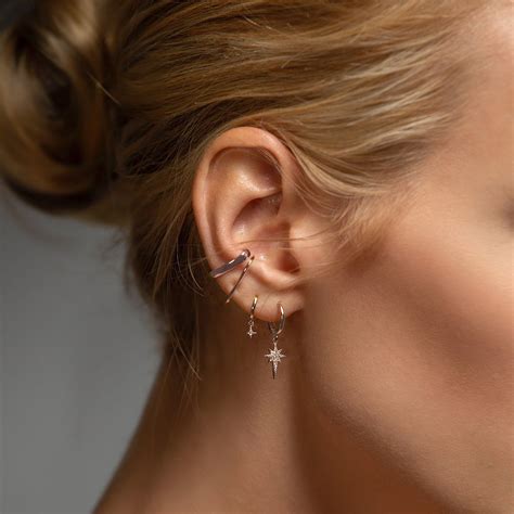 Bold Suspender Ear Cuff | Huggies earrings, Gold ear cuff, Ear cuff