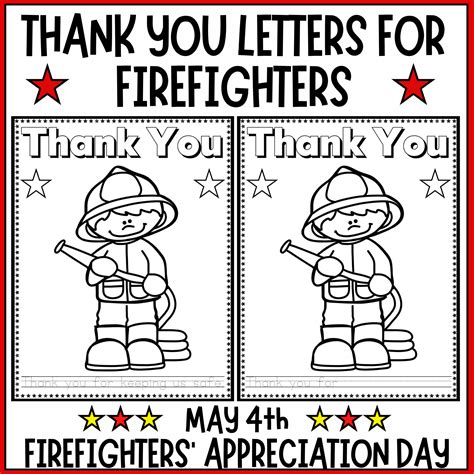 Firefighters Day - Thank You Firefighter Letters and Coloring - Etsy