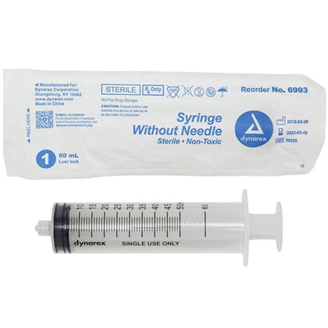 Syringe, Luer Lock, 60cc | Bound Tree