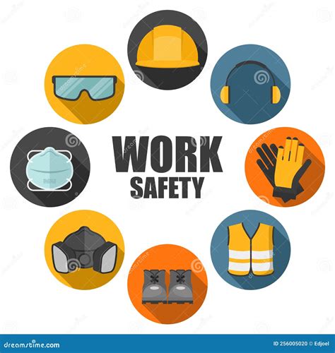 Industrial Safety and Occupational Health Icon Set. Personal Protection Equipment for the ...