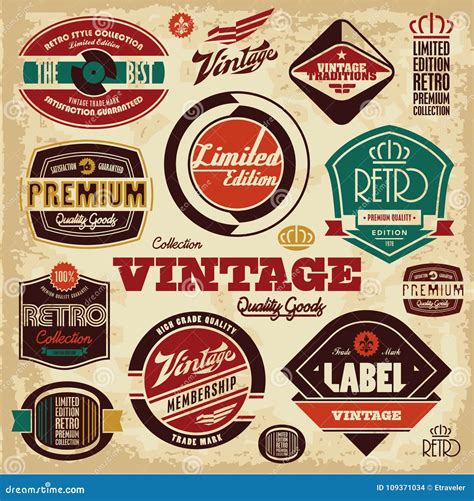 Vintage Labels Collection. Retro Design. Stock Vector - Illustration of ...
